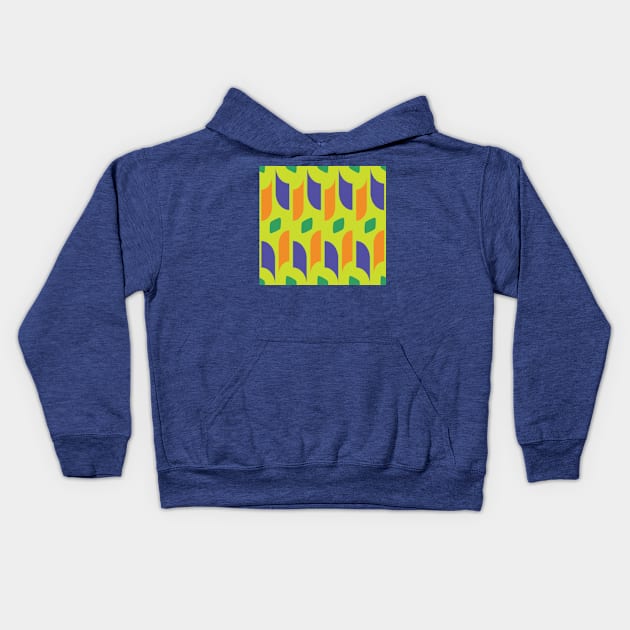 Abstract shapes pattern 03 Kids Hoodie by kallyfactory